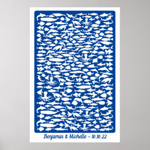 Poster Océan - 250 Signature Livre d'Invité Alternative