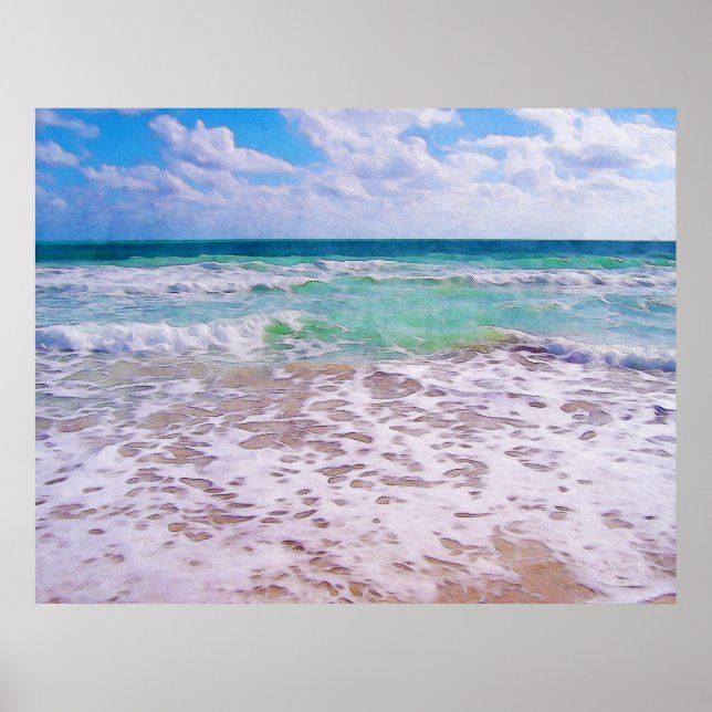 Poster Océan Atlantique Sur La Plage De Floride (Devant)
