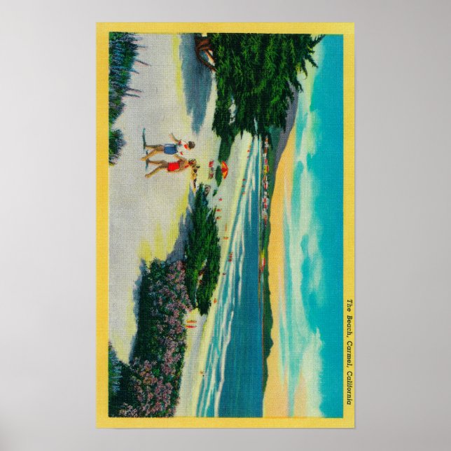 Poster Ocean Beach à Carmel, CACarmel, CA (Devant)