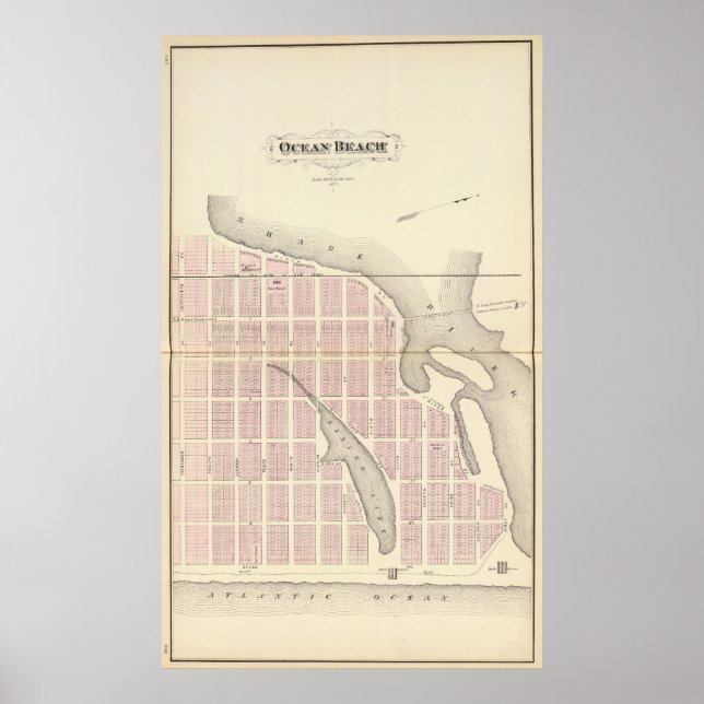 Poster Ocean Beach, New Jersey (Devant)