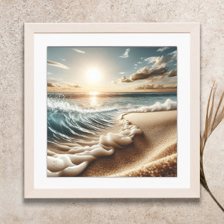 Poster Ocean Beach Scene Coastal Sunset Wall Art