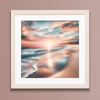 Poster Ocean Beach Scene Coastal Sunset Wall Art