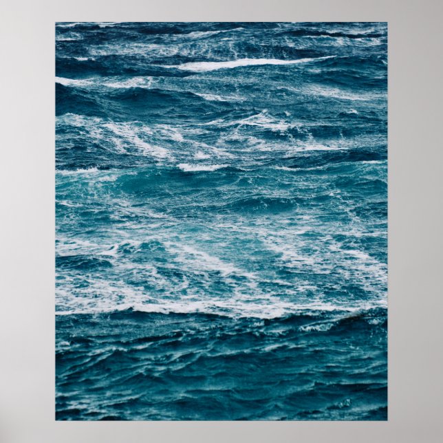 Poster Ocean Beach Waves Nature Photo (Devant)