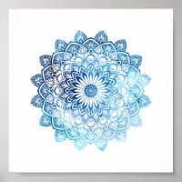 Ocean Blue Watercolor Mandala
