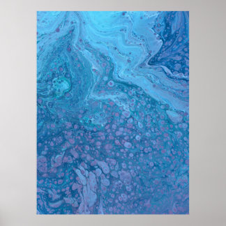Poster Ocean Breeze 3 Soft Blue Purple Abstract Art Print