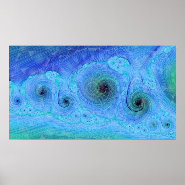 Poster Ocean Dream Geo Fractal (Devant)