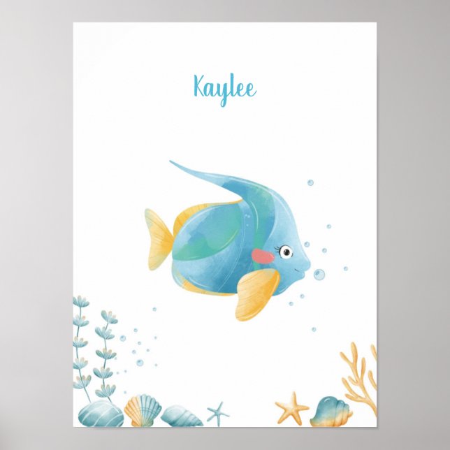 Poster Ocean Dreams Discovery Fish personnalisable (Devant)