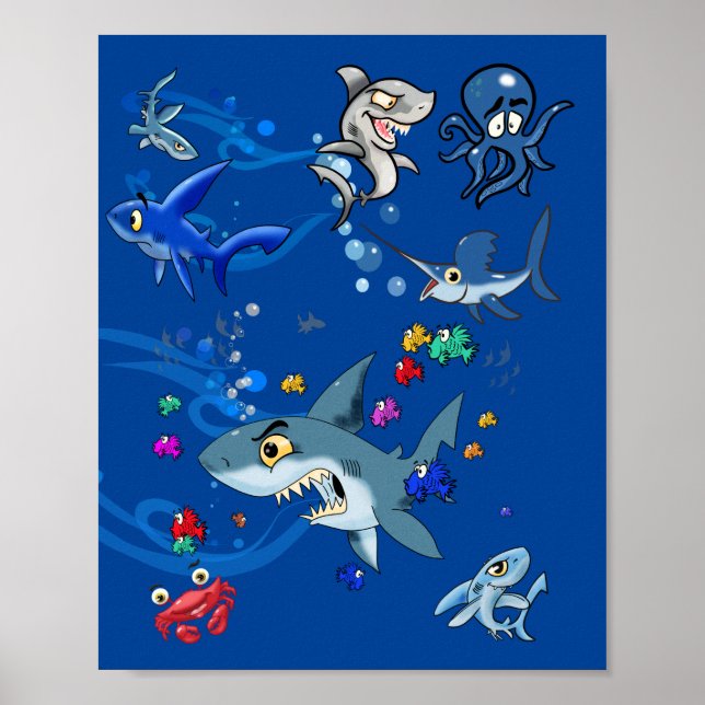 Poster Océan du dessin (Devant)