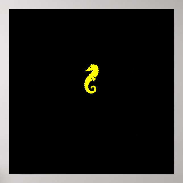Poster Ocean Glow_Yellow Seahorse (Devant)