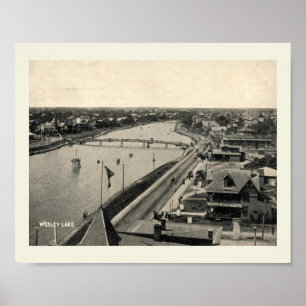 Poster Ocean Grove NJ, Panorama, Style Vintage