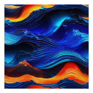 Poster Ocean Lava "Aquaflame"
