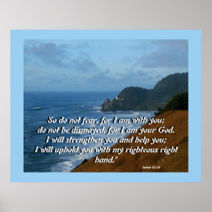 Poster Ocean Lighthouse Isaiah 41:10 Imprimer