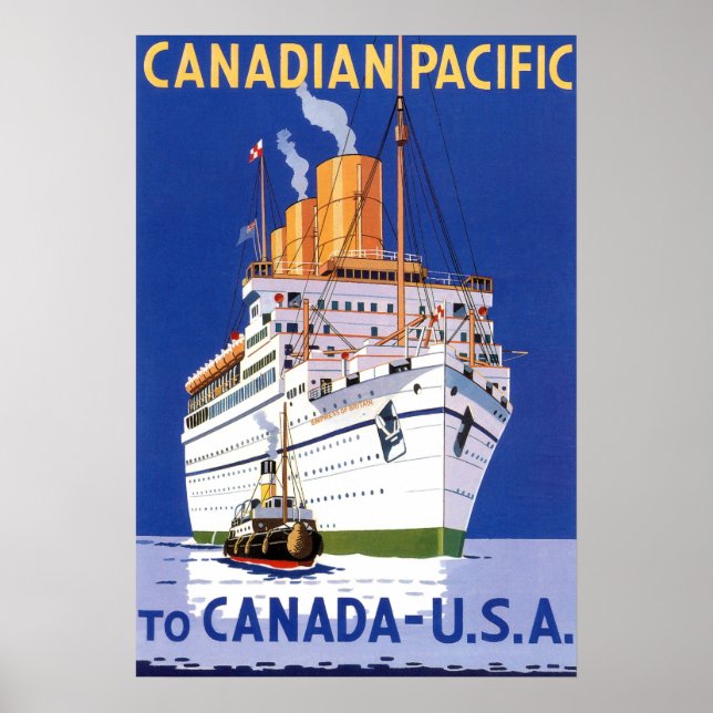 POSTER OCEAN LINER EMPRESS DE BRITANNIE (Devant)