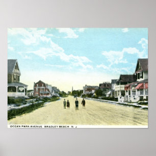 Poster Ocean Park Ave, Bradley Beach, NJ Vintage