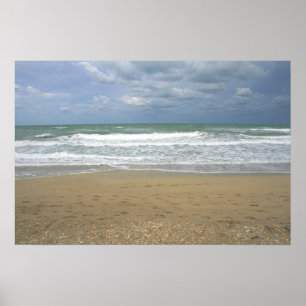 Poster Océan Sand Sky Faded arrière - plan