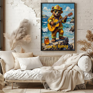 Poster Ocean Serenade : Bear's Rocky Ballad