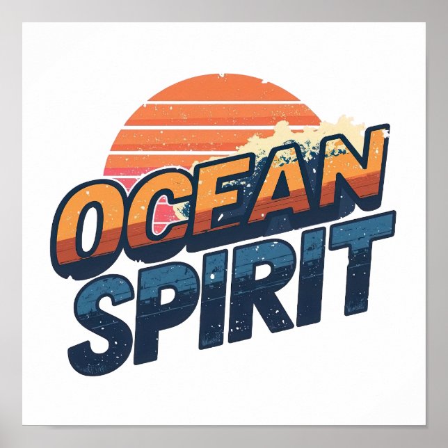 Poster "Ocean Spirit" Retro Summer Graphic (Devant)