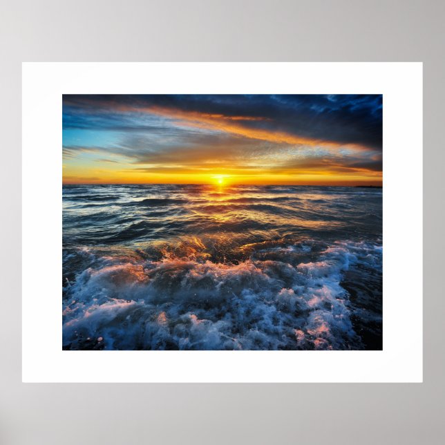 Poster Ocean Sunset (Devant)
