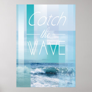 Poster Ocean Waves - Catch the Wave   blues abstraites