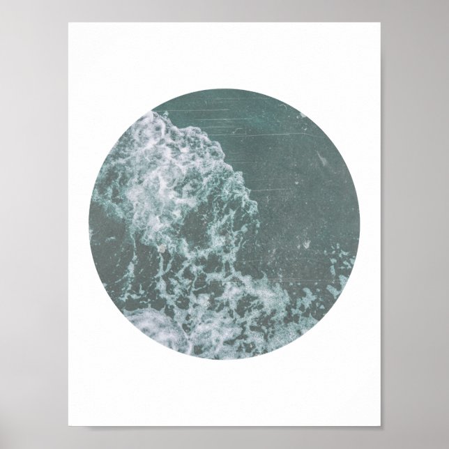 Poster Ocean Waves Distress Print (Devant)