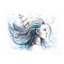 Océane fille Nautique Surreal Peinture art