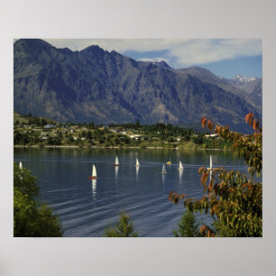 Poster Océanie, Nouvelle-Zélande, Île du Sud, Queenstown.