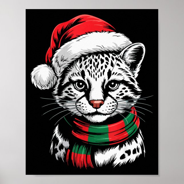 Poster Ocelot Xmas Santa Hat F Christmas Costume  (Devant)