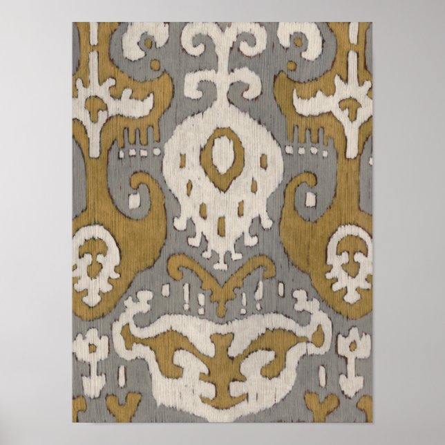 Poster Ochre Ikat II (Devant)