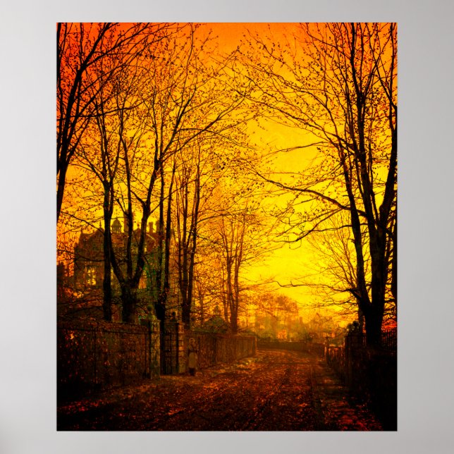 Poster Octobre Afterglow John Atkinson Grimshaw (Devant)