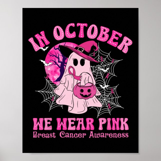 Poster Octobre Nous Portons Le Cancer Du Sein Rose Femmes (Devant)