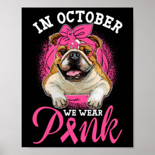 Poster Octobre Nous Portons Pink Breast Cancer Anglais Bu