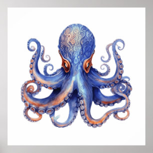 Poster Octopus aquarelle