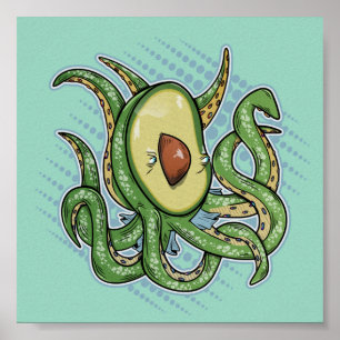 Poster Octopus Avocado
