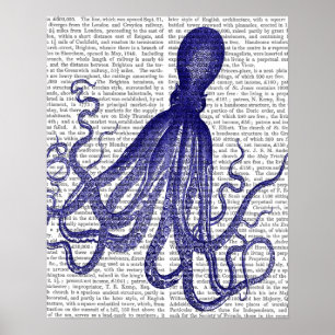 Poster Octopus bleu