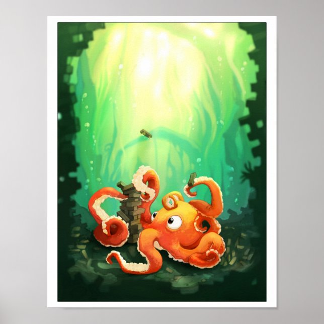 Poster Octopus Jouer Jennga (Devant)