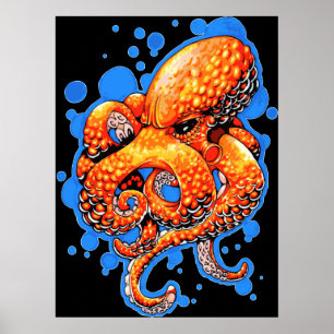 Poster Octopus orange