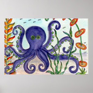 Poster Octopus pourpre