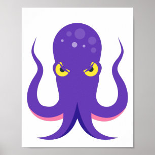 Poster Octopus Purple Squid