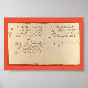 Poster Ode to Joy (Schiller - Autographed Manuscript)