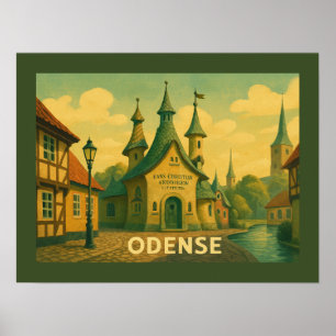 Poster Odense Danemark Littéraire