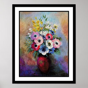 Poster Odilon Redon Anémones - Symbolisme d'art