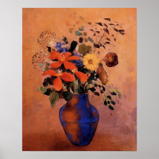 Poster Odilon Redon - Vase de fleurs (Devant)
