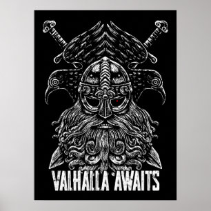 Poster Odin ravens Viking Mythologie Valhalla attend