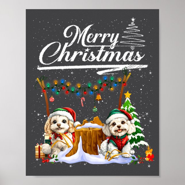 Poster Odle Christmas Tree Lights Decorations Dog Lover X (Devant)