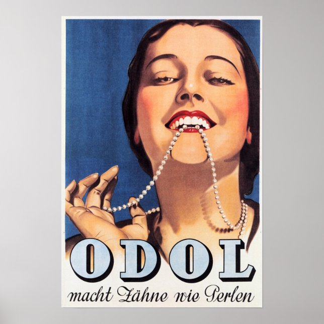 Poster ODOL dentifrice Pearl dents blanches Allemand Retr (Devant)