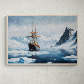 Poster Odyssée arctique : Navigation dans les eaux glacia