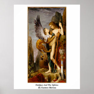 Poster Oedipus And The Sphinx By Gustave Moreau