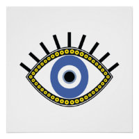 Oeil bleu, bonne chance, amulette de mauvais oeil 