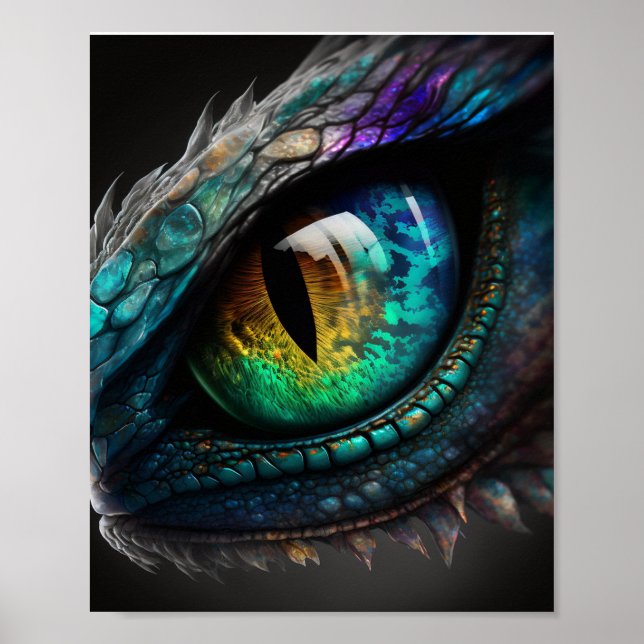Poster Oeil de dragon effrayant (Devant)