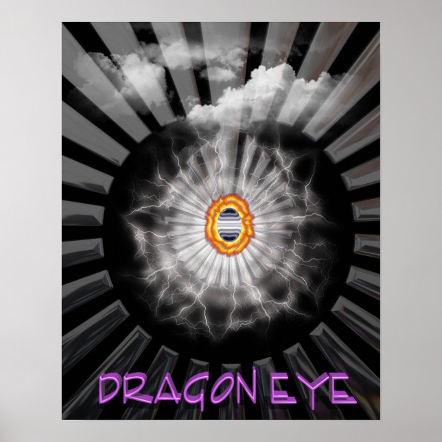 Poster Oeil de dragon mystique (Devant)
